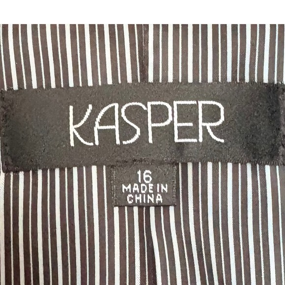 Kasper Black Blazer Women's Size 16 Stylish Career Party Dinner - Picture 15 of 16